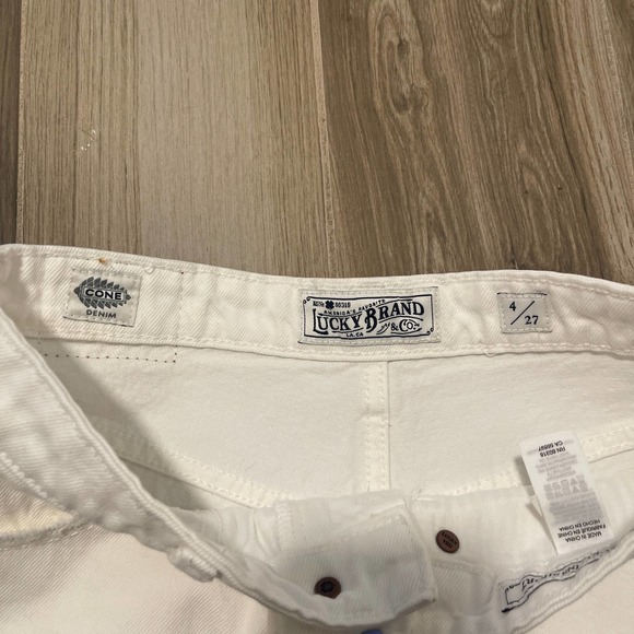 Lucky Brand Lucky Pins Short High Rise White Denim Cut Off Jean Shorts - Picture 6 of 8